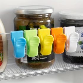 4pcs Multifunctional Fresh-keeping Sealed Storage Clip; Refrigerator Side Door Organiser Clips; For Kitchen Storage Clips; Kitchen Supplies