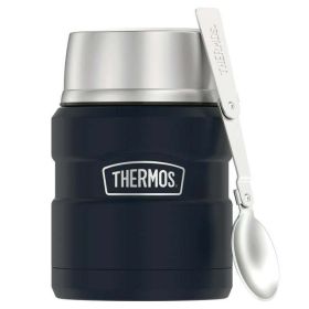 Thermos Stainless King Vacuum Insulated Stainless Food Jar with Folding Spoon, Midnight Blue, 16oz