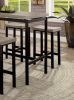 5 Pc Counter Height Table Set Two Tone Design Black Gray Dining Chairs Sturdy Metal Construction PVC Plastic Top Dining Room Furniture