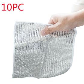 Steel Wire Dishcloth Daily Cleaning Cloth Mesh (Option: 10Piece 20x20cm-Double Layer)