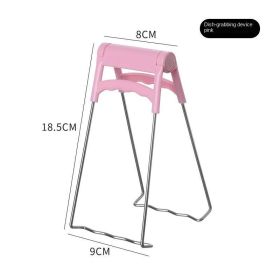 1pc Stainless Steel Gripper Clip; Bowl Plate Pot Pan Dish Clip; Foldable Anti-scalding Tray-lifter Pot Holder Kitchen Tool (Color: Pink - Tray)
