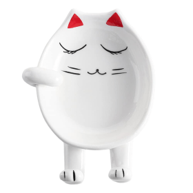 1pc Cat Spoon Rest; Ceramic Cute Spoon Holder Rest For Stove Top; Cat Kitchen Accessories; Stove Holder Utensil Spoon Rest For Kitchen Counter (Style: Set B)