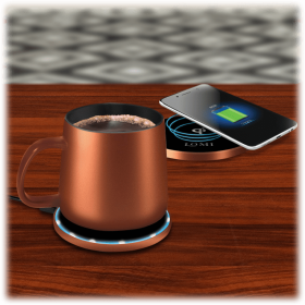 2-In-1 Smart Mug Warmer and QI Wireless Charger (Colors: Copper)