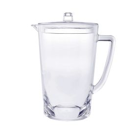 Leading Ware 2.75 Quarts Water Pitcher with Lid, Oval Halo Design Unbreakable Plastic Pitcher, Drink Pitcher, Juice Pitcher with Spout BPA Free (Color: as Pic)