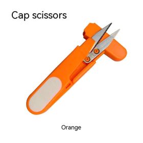 U-shaped Fish Wire Scissors With Cover (Color: Orange)